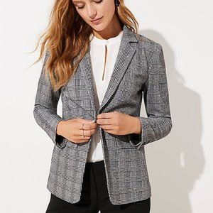 LOFT Plaid Knit Blazer, 6 Petite